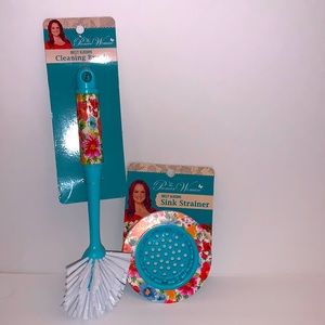 The Pioneer Woman Sink Strainer and Cleaning Brush Set